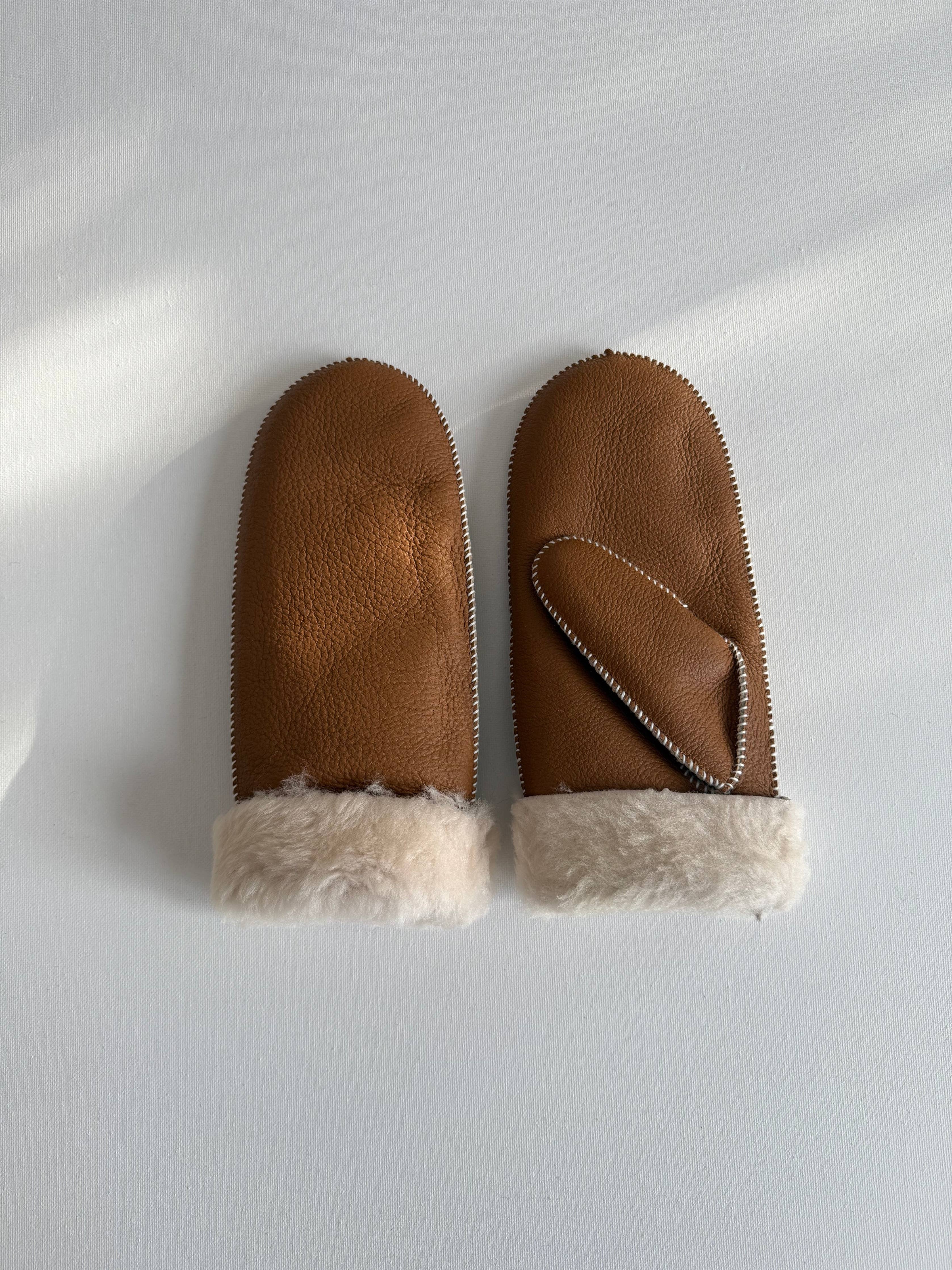SHEARLING MITTENS
