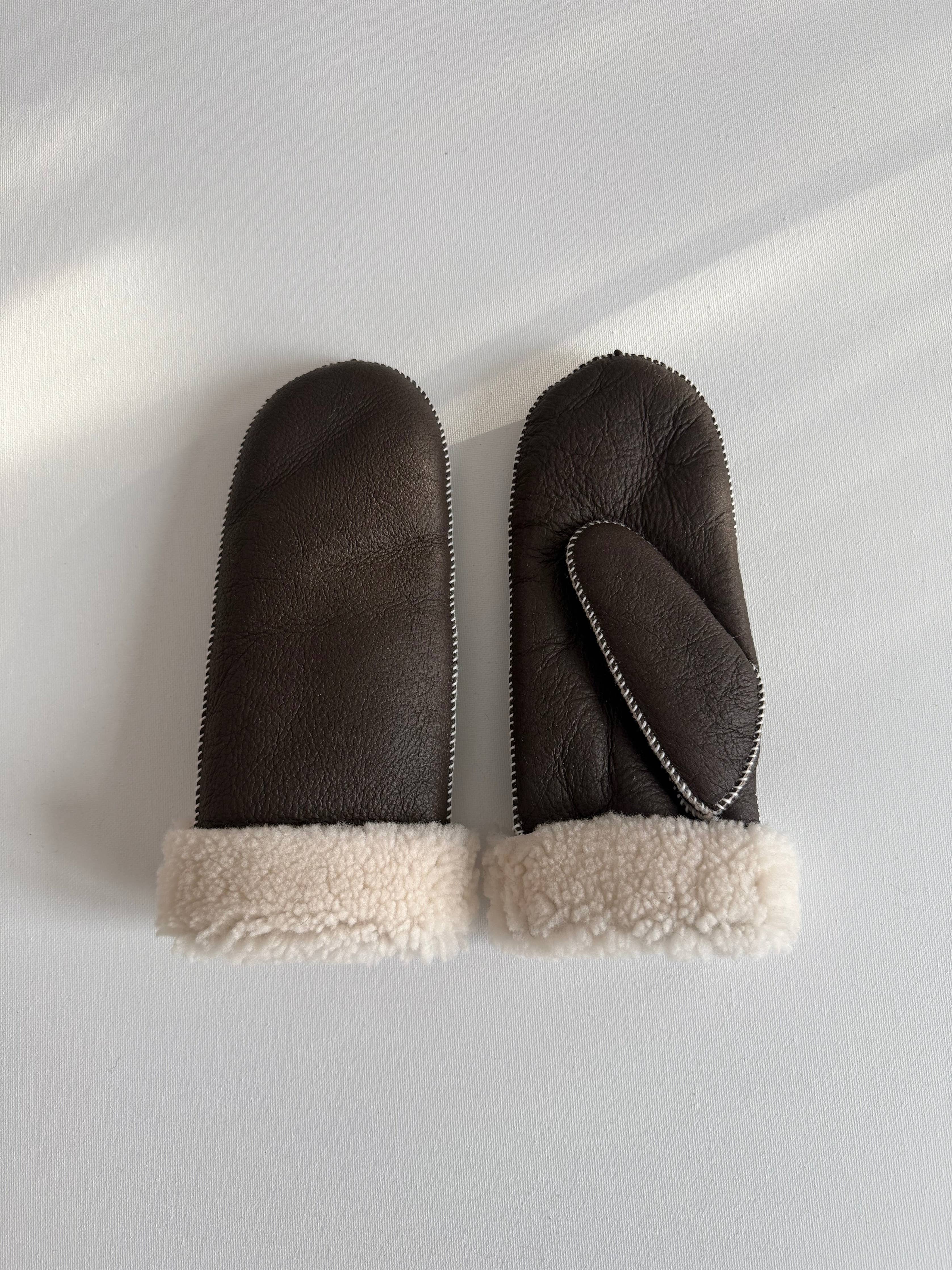 SHEARLING MITTENS