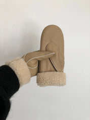 SHEARLING MITTENS