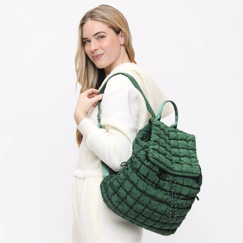 Quilted Puffer Nylon Backpack