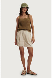 Ebden Square Neck Cotton Pointelle Tank