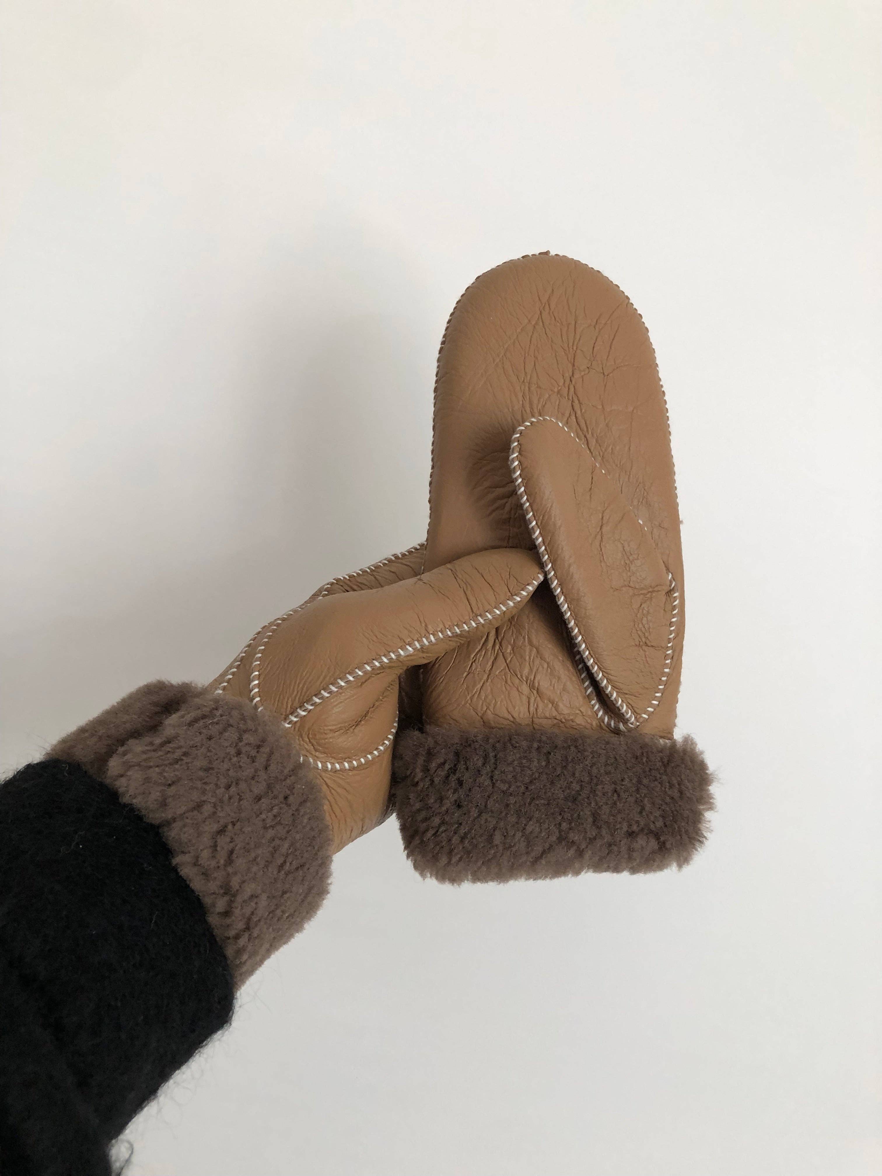 SHEARLING MITTENS