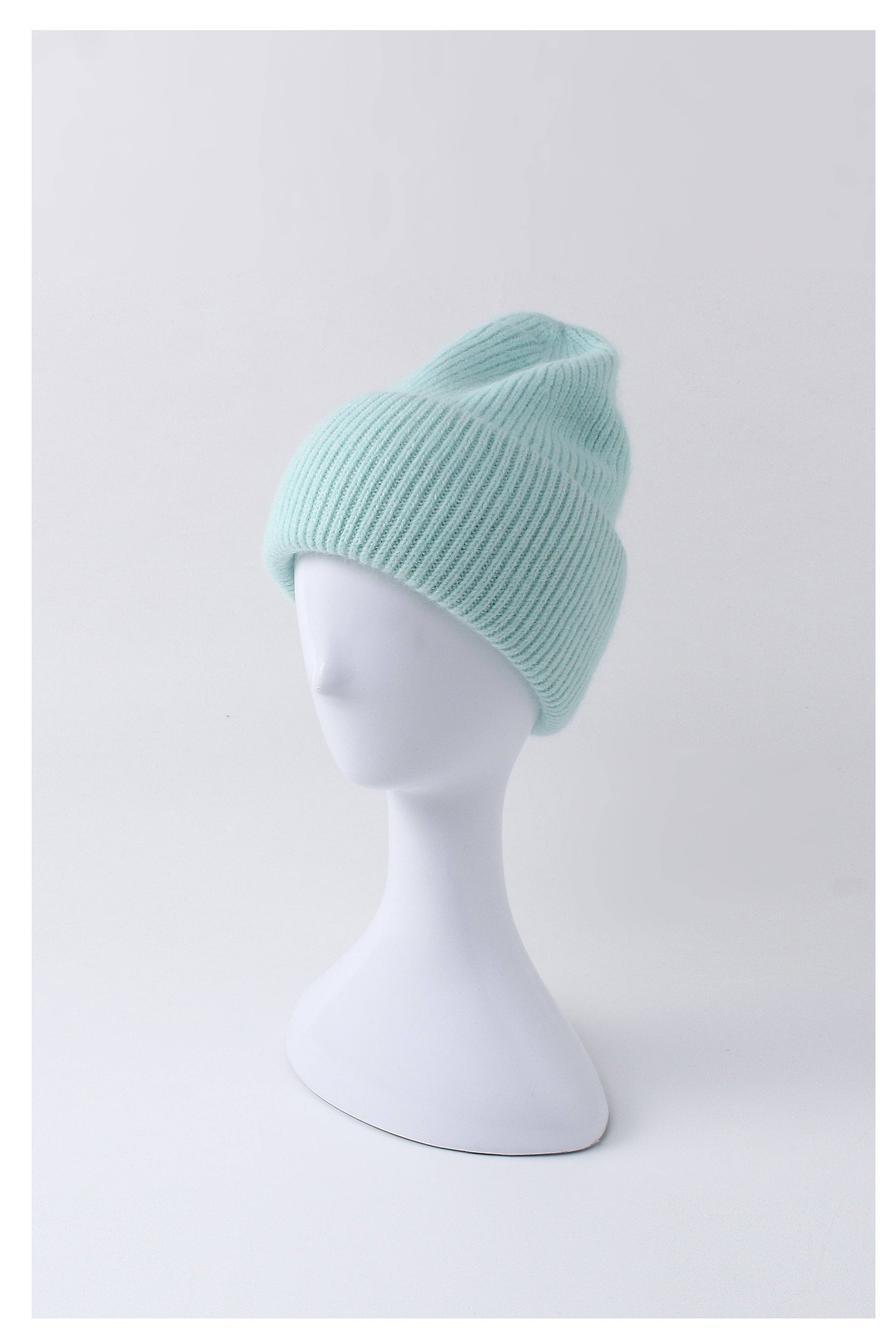 Angora Beanie Hat - Mint