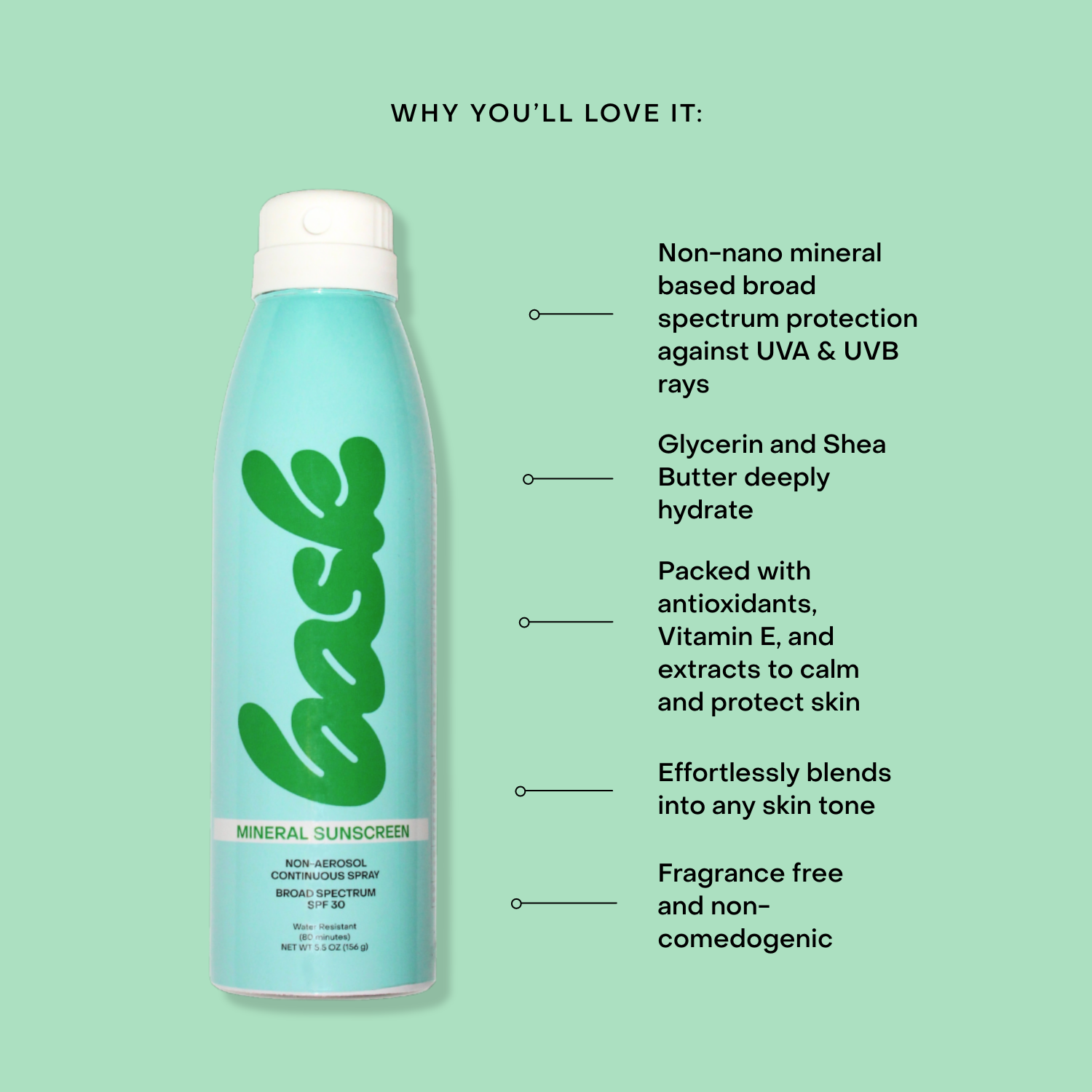 Bask SPF 30 Mineral Non-Aerosol Spray