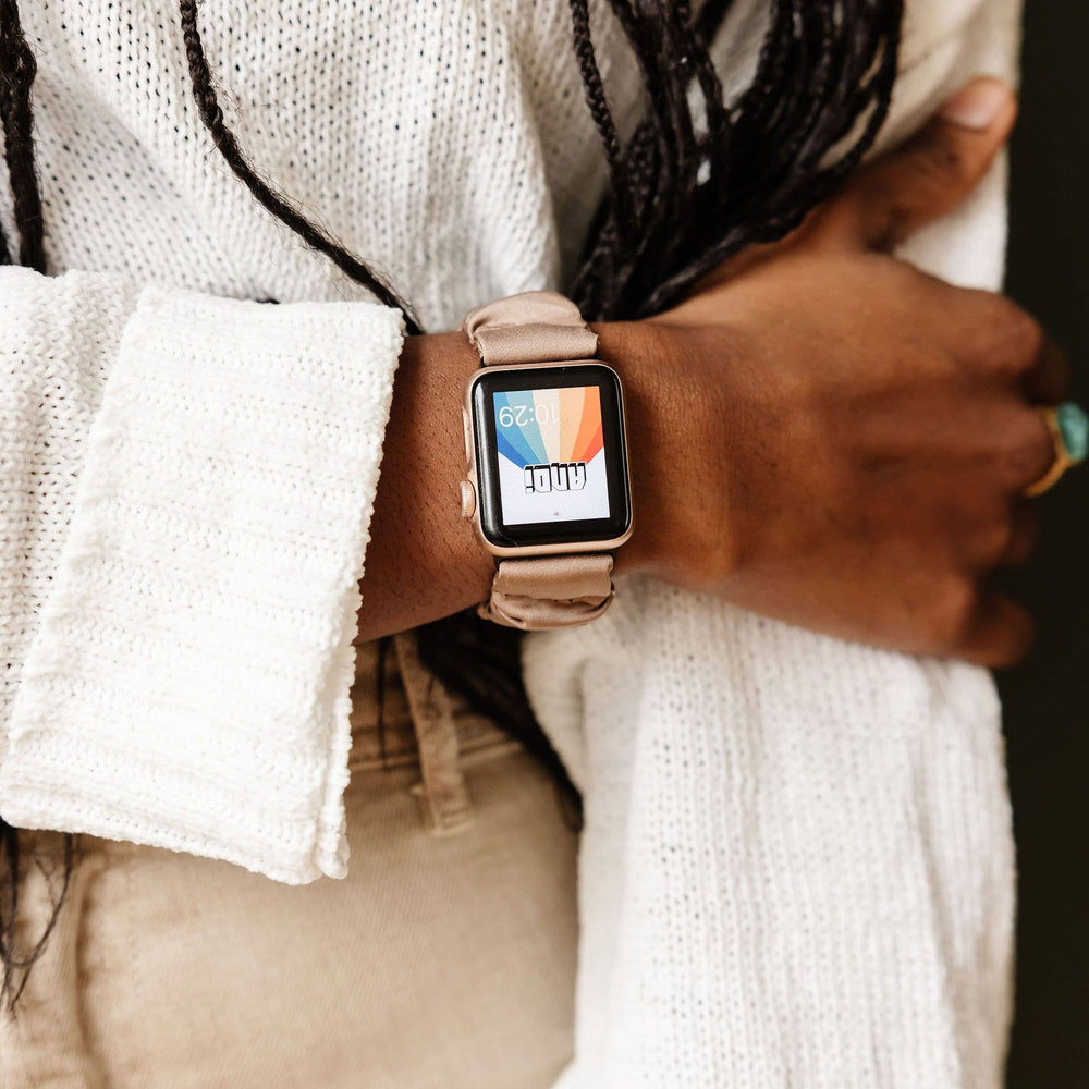 Hazelnut Luxe Scrunchie Band Compatible with Apple Watch