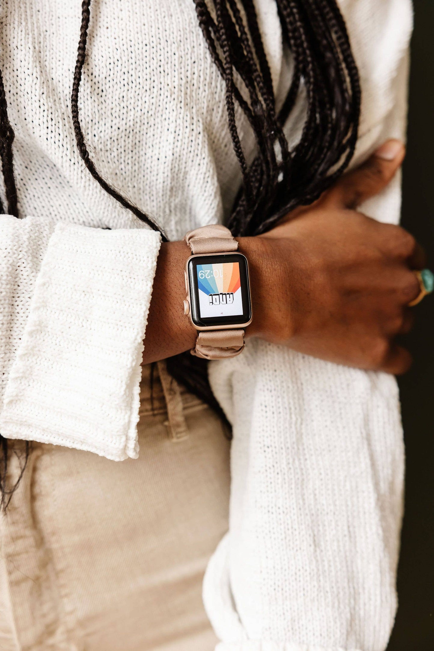 Hazelnut Luxe Scrunchie Band Compatible with Apple Watch