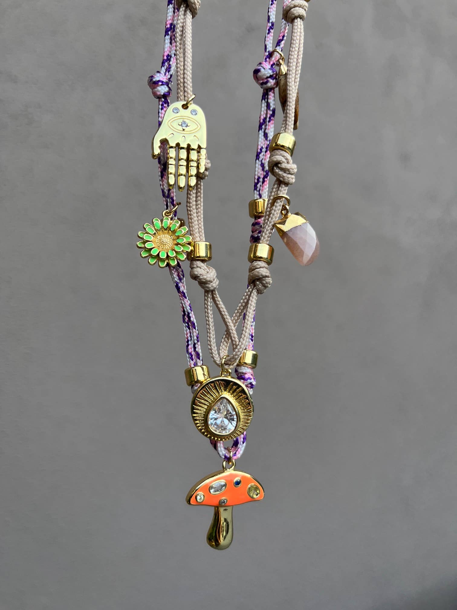 Earth Tones Charm Necklace