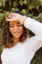 Light Tan Athletic Scrunchie Band Compatible with Apple Watch