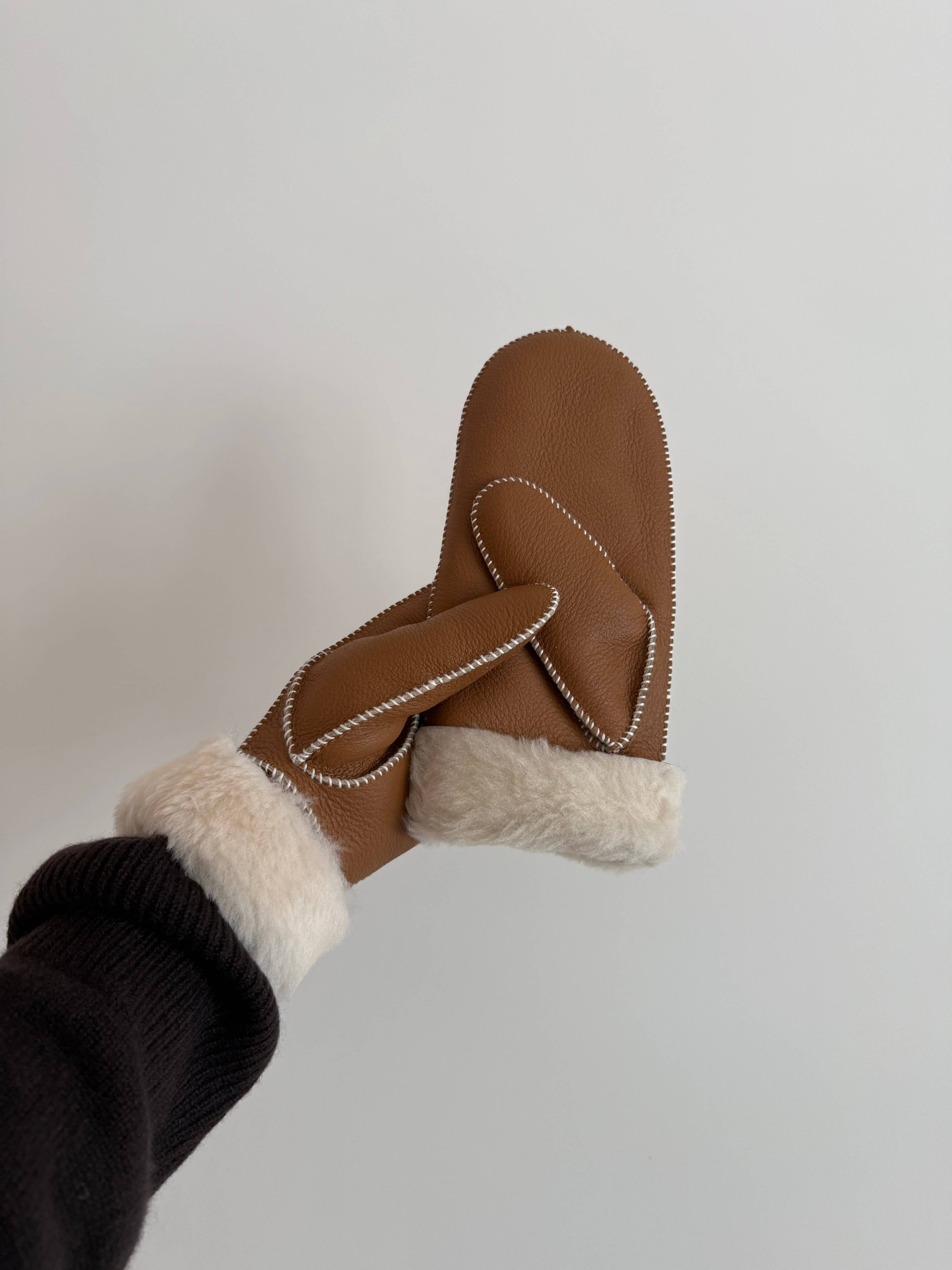 SHEARLING MITTENS