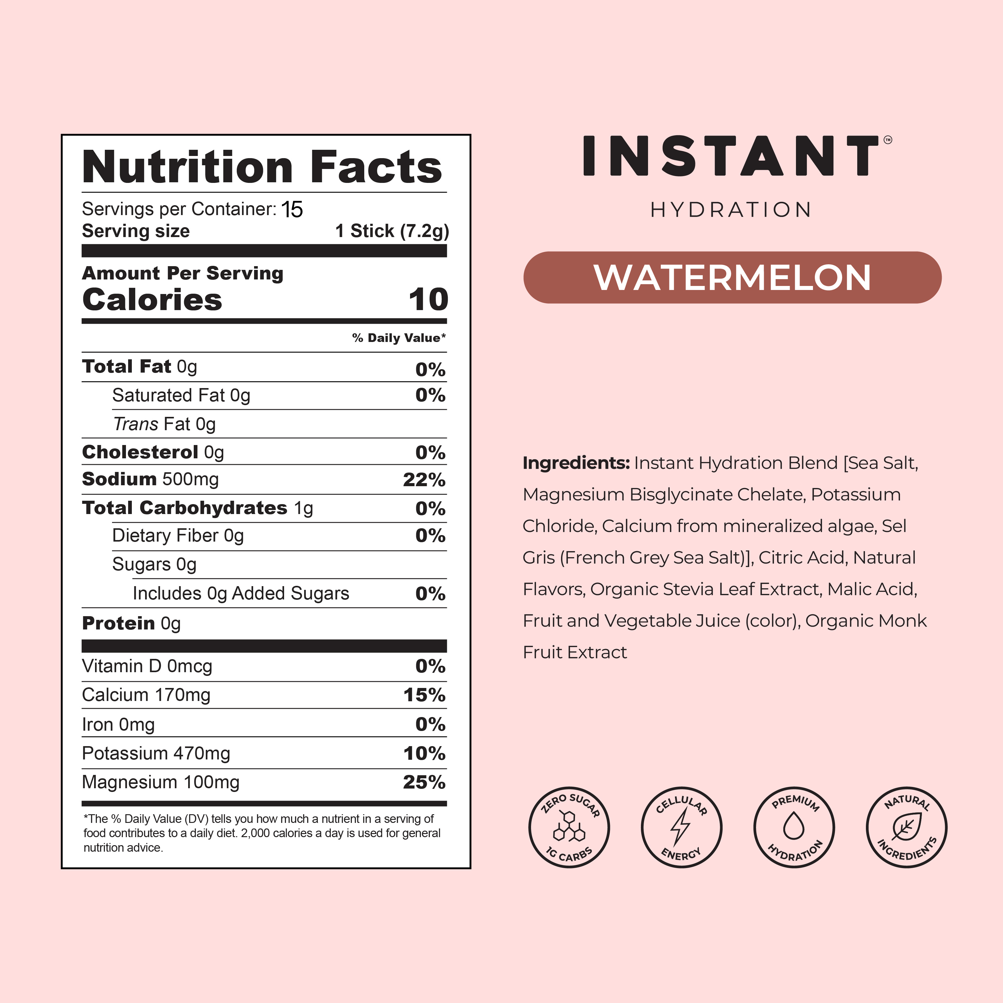Premium Electrolyte Mix: Watermelon 15ct