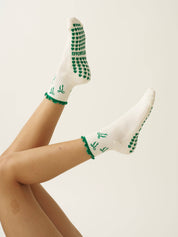 🎀 Bow Ruffle Grip Sock [Green]