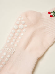 🍒 Cherry Ruffle Grip Sock [Baby Pink]
