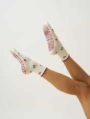 🍒 Little Cherry Petal Grip Sock, Pilates Socks
