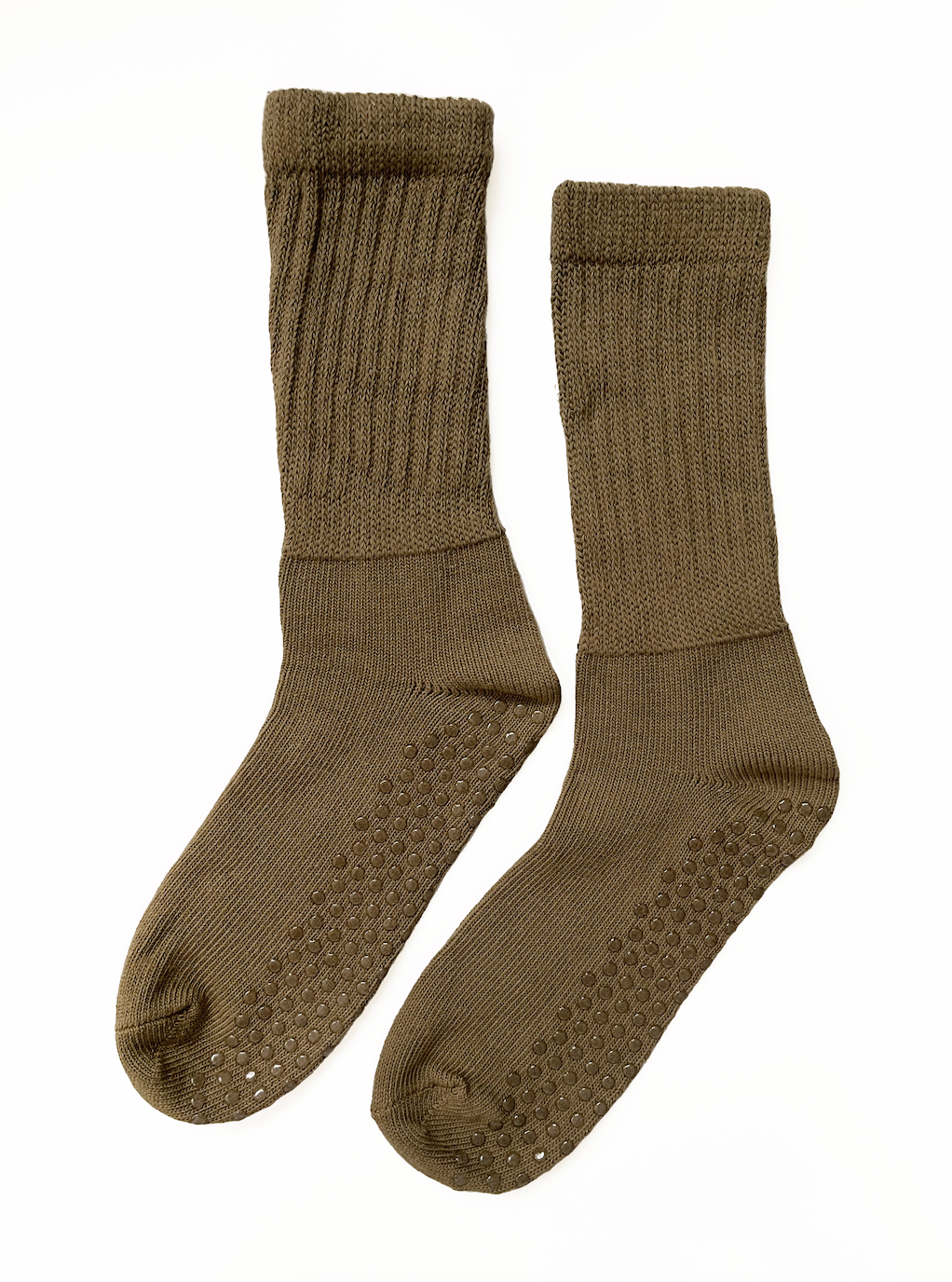 Slouchy grip socks - Olive green