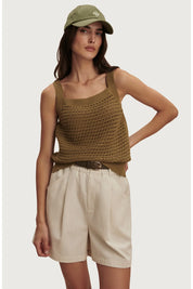 Ebden Square Neck Cotton Pointelle Tank