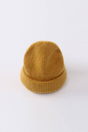 Angora Beanie Hat - Mastard Yellow