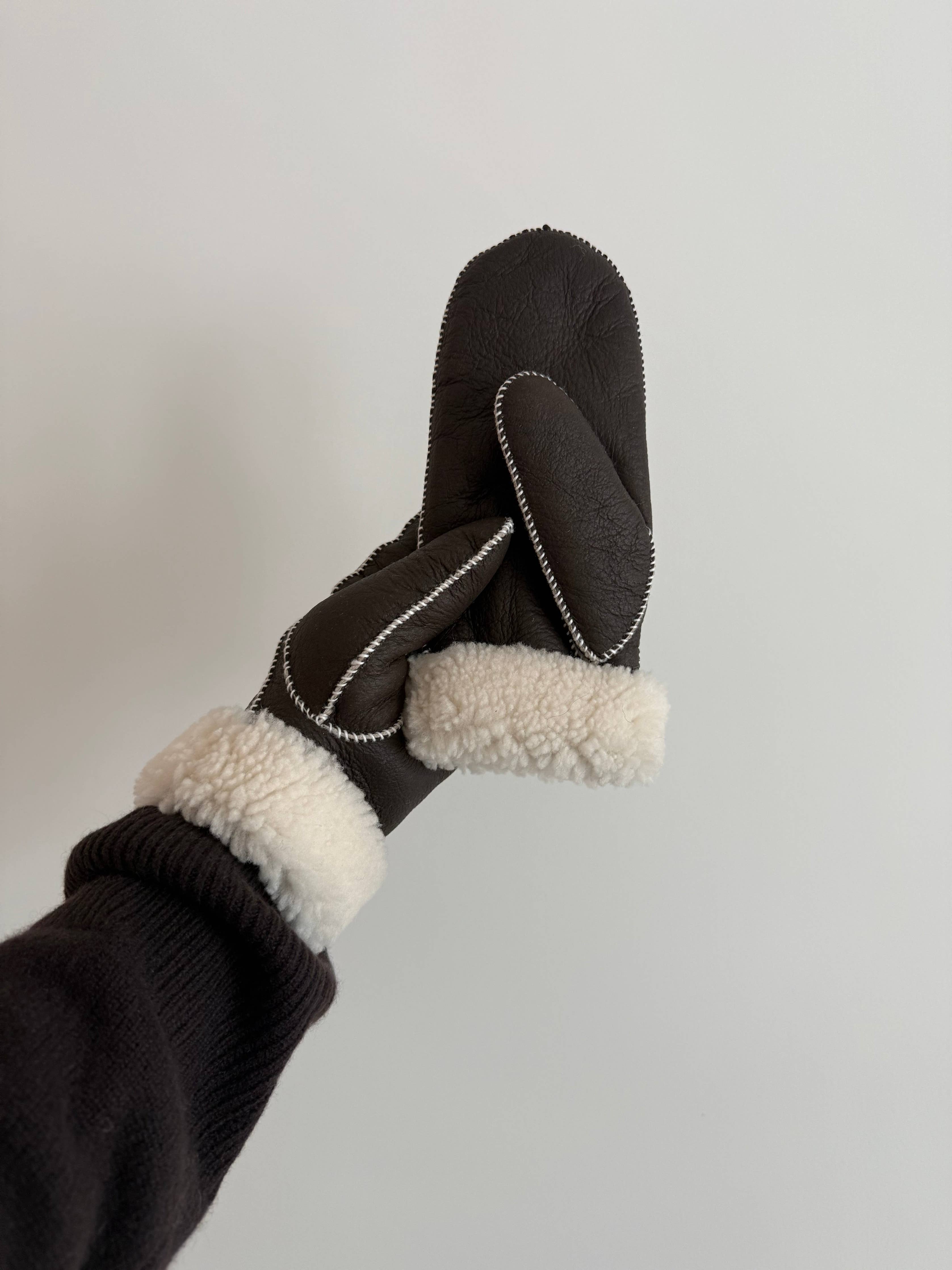 SHEARLING MITTENS