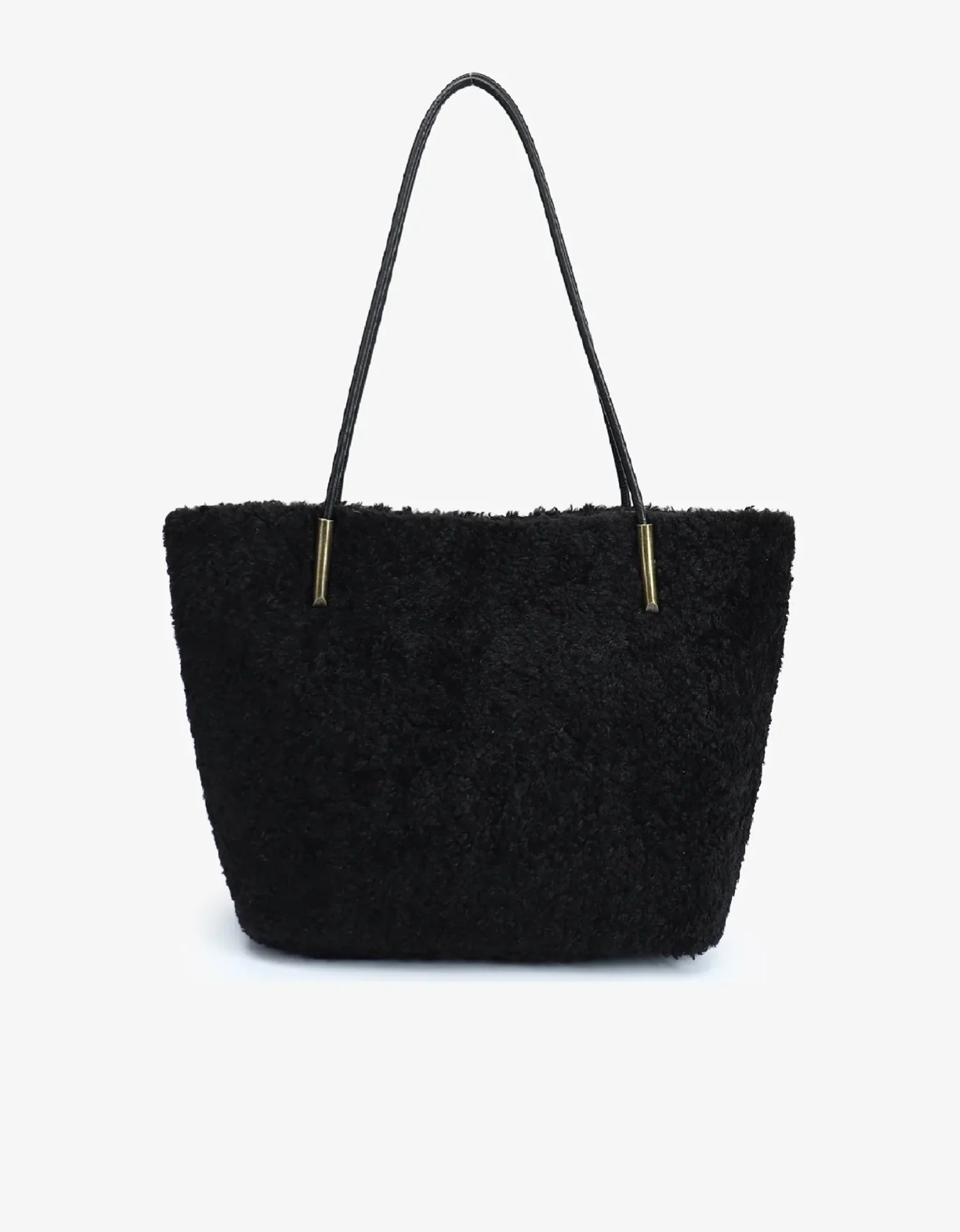 AKIMBO EAST WEST TOTE BAG SHEARLING BLACK