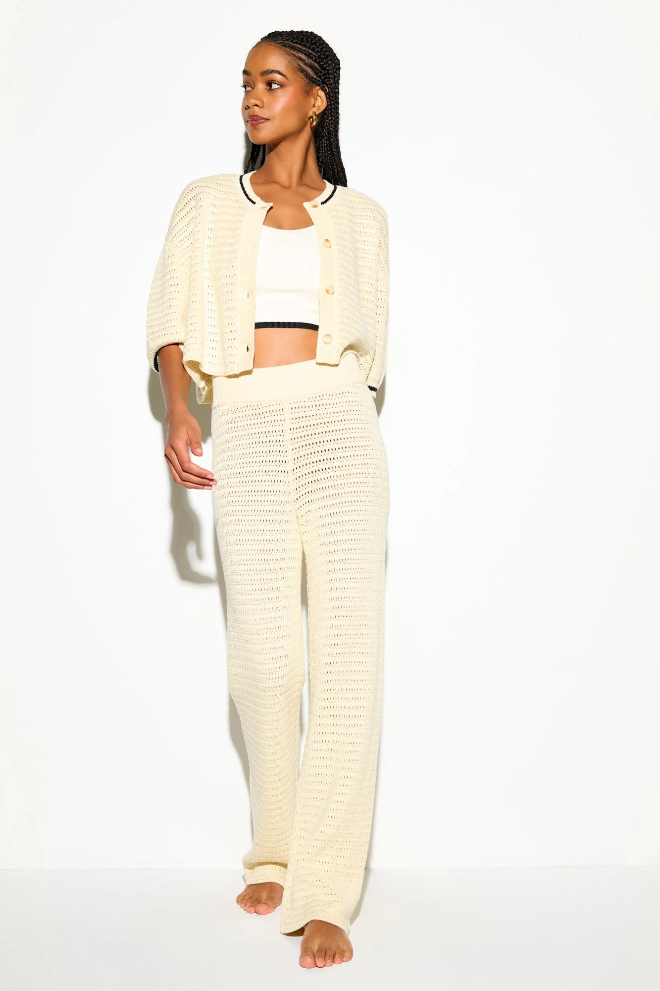 Halston Crochet Pant Canvas