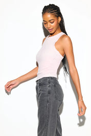 Grace Rib Tank Pink Dune