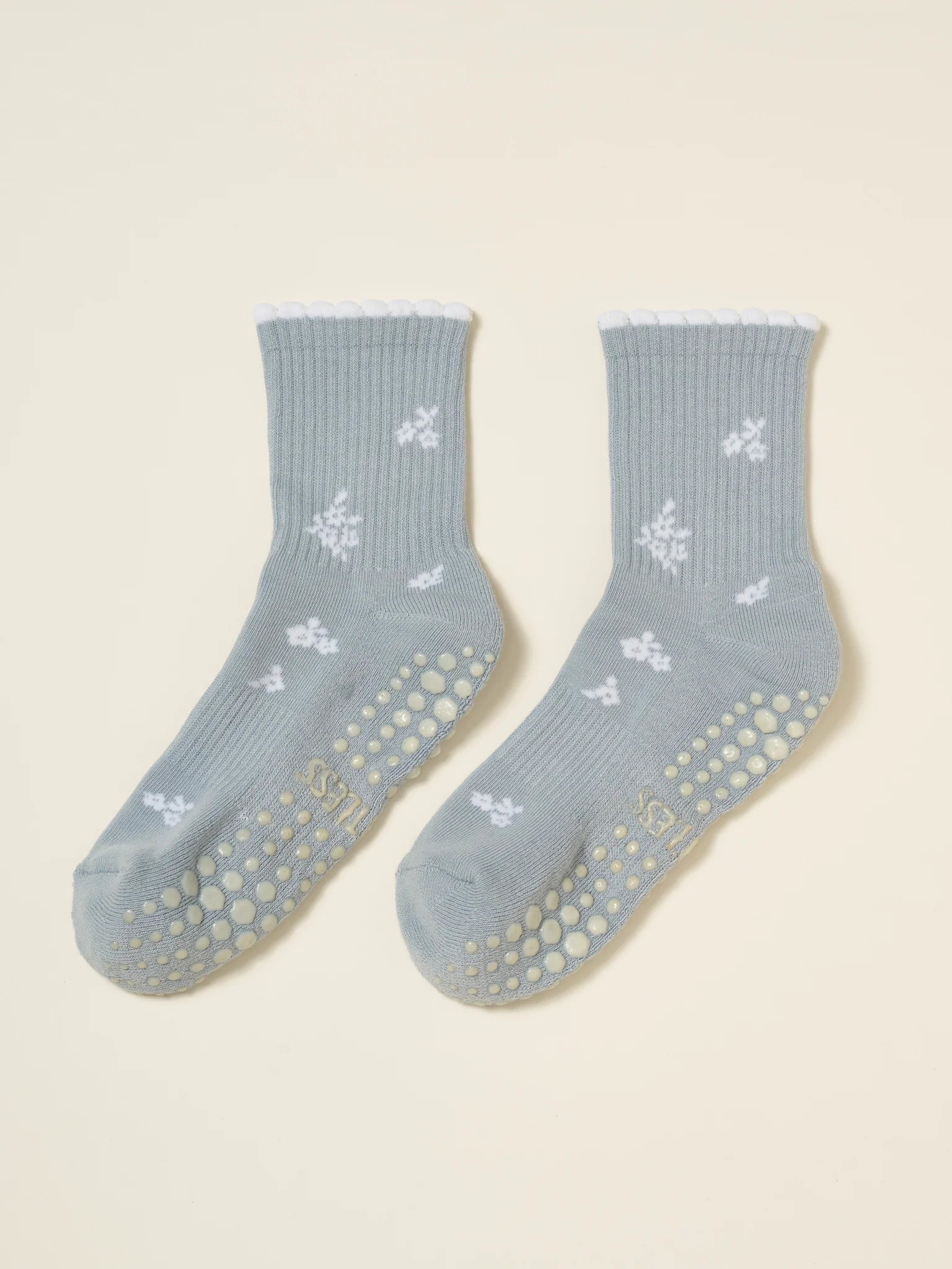❄️ Snowflake Petal Grip Sock [Denim]