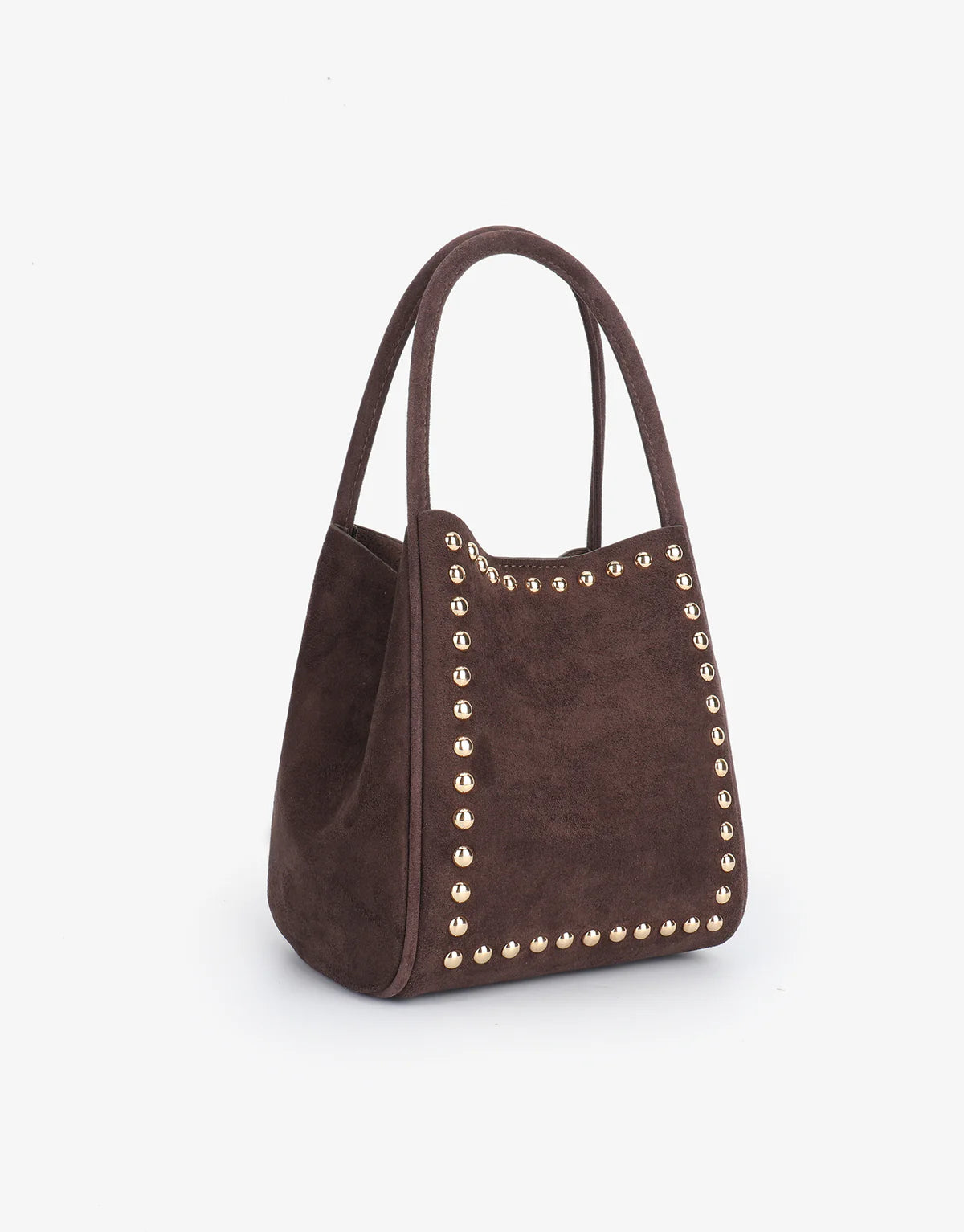 HOLLACE MINI TOTE STUDDED FAUX SUEDE