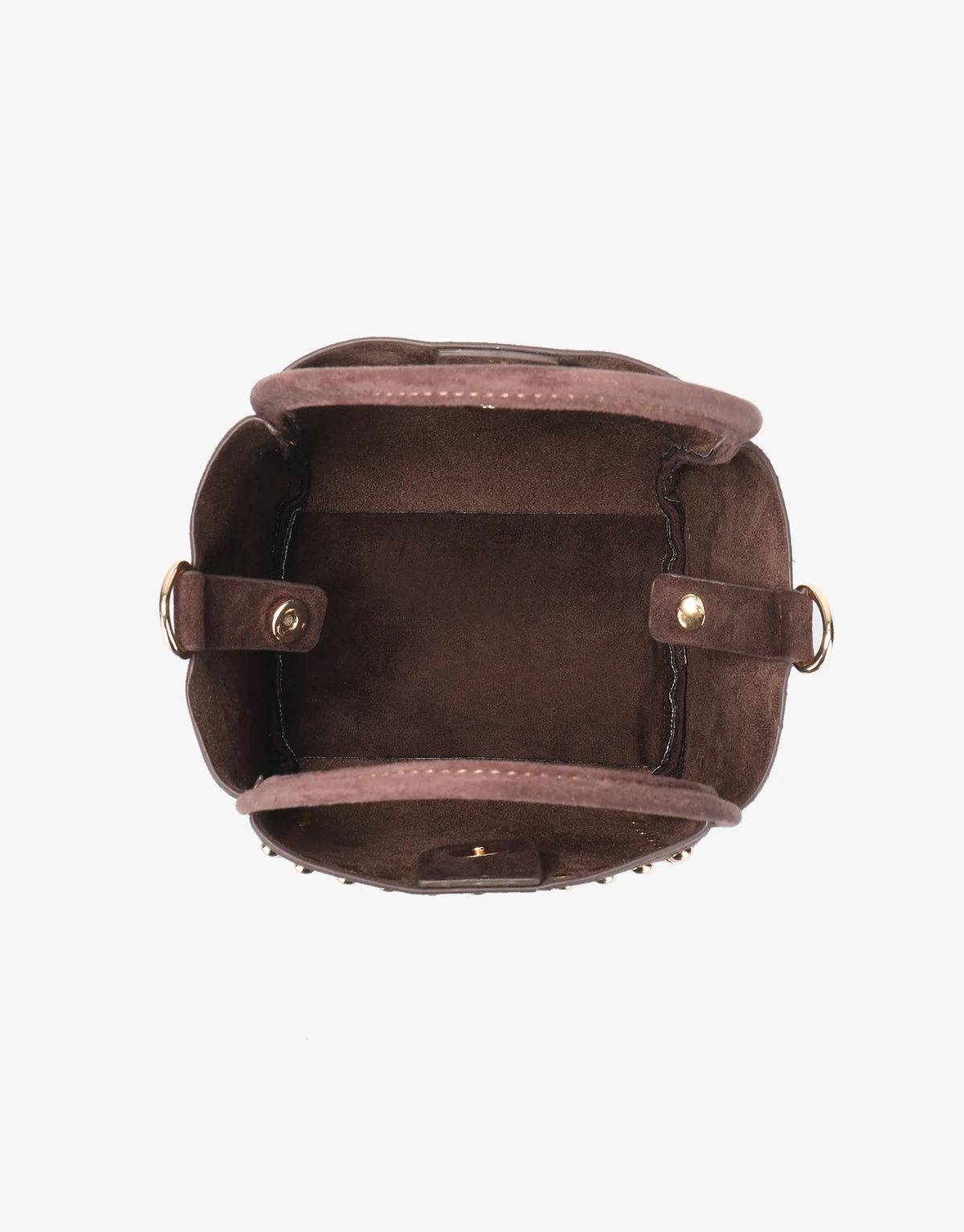 HOLLACE MINI TOTE STUDDED FAUX SUEDE