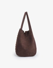 HOLLACE MINI TOTE STUDDED FAUX SUEDE