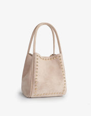 HOLLACE MINI TOTE STUDDED FAUX SUEDE