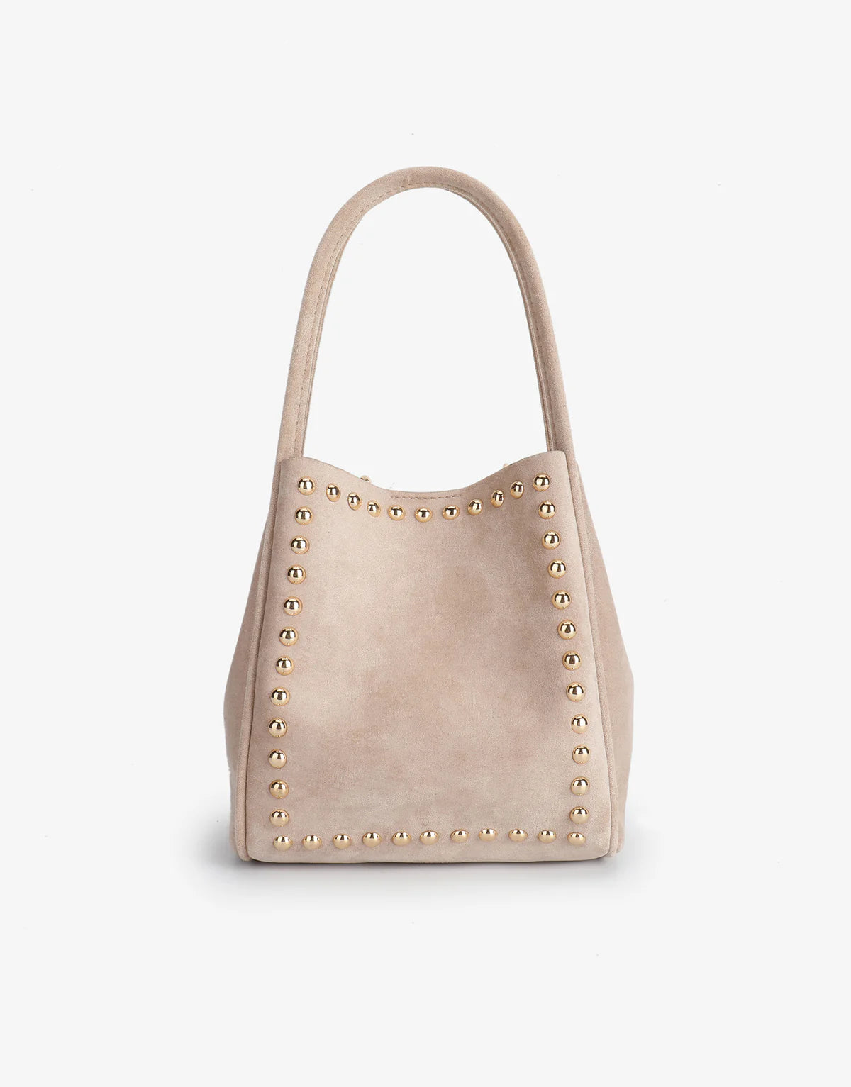HOLLACE MINI TOTE STUDDED FAUX SUEDE