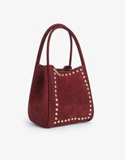 HOLLACE MINI TOTE STUDDED FAUX SUEDE