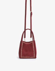 HOLLACE MINI TOTE STUDDED FAUX SUEDE
