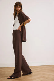 Forest Essential Flared Pants in Chocolate