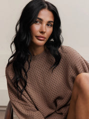 Olly Crochet Sweater in Light Toffee