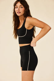 Charlie Crop- Black