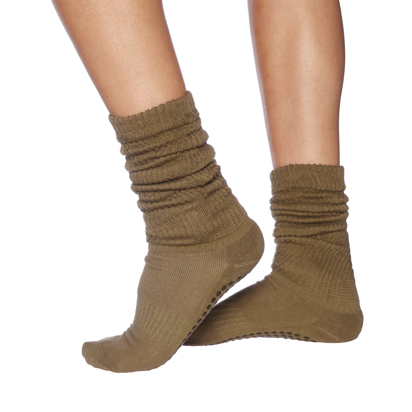 Olive Cloud Grip Socks
