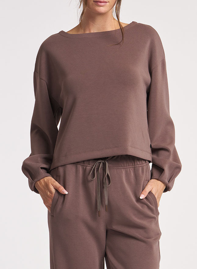 Ultraluxe Pleated Cuff Pullover