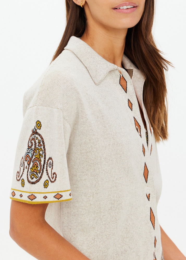 
                      
                        Vadella Collared Knit Shirt
                      
                    