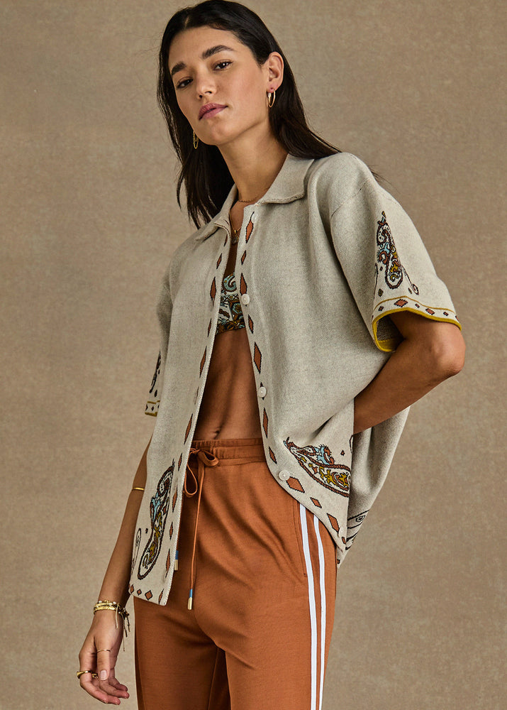 
                      
                        Vadella Collared Knit Shirt
                      
                    