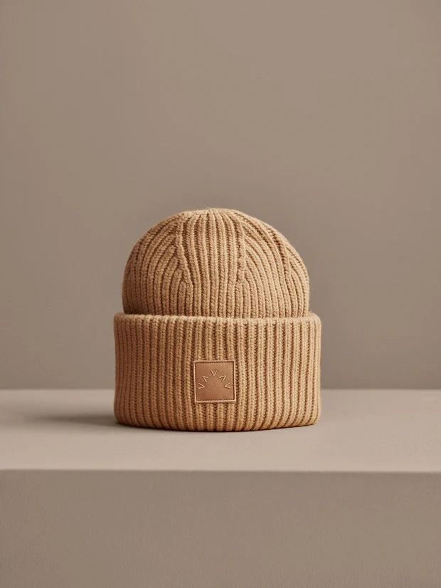 Cresta Rib Beanie in Sand