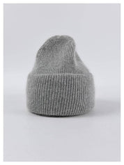 Angora Beanie Hat - Grey
