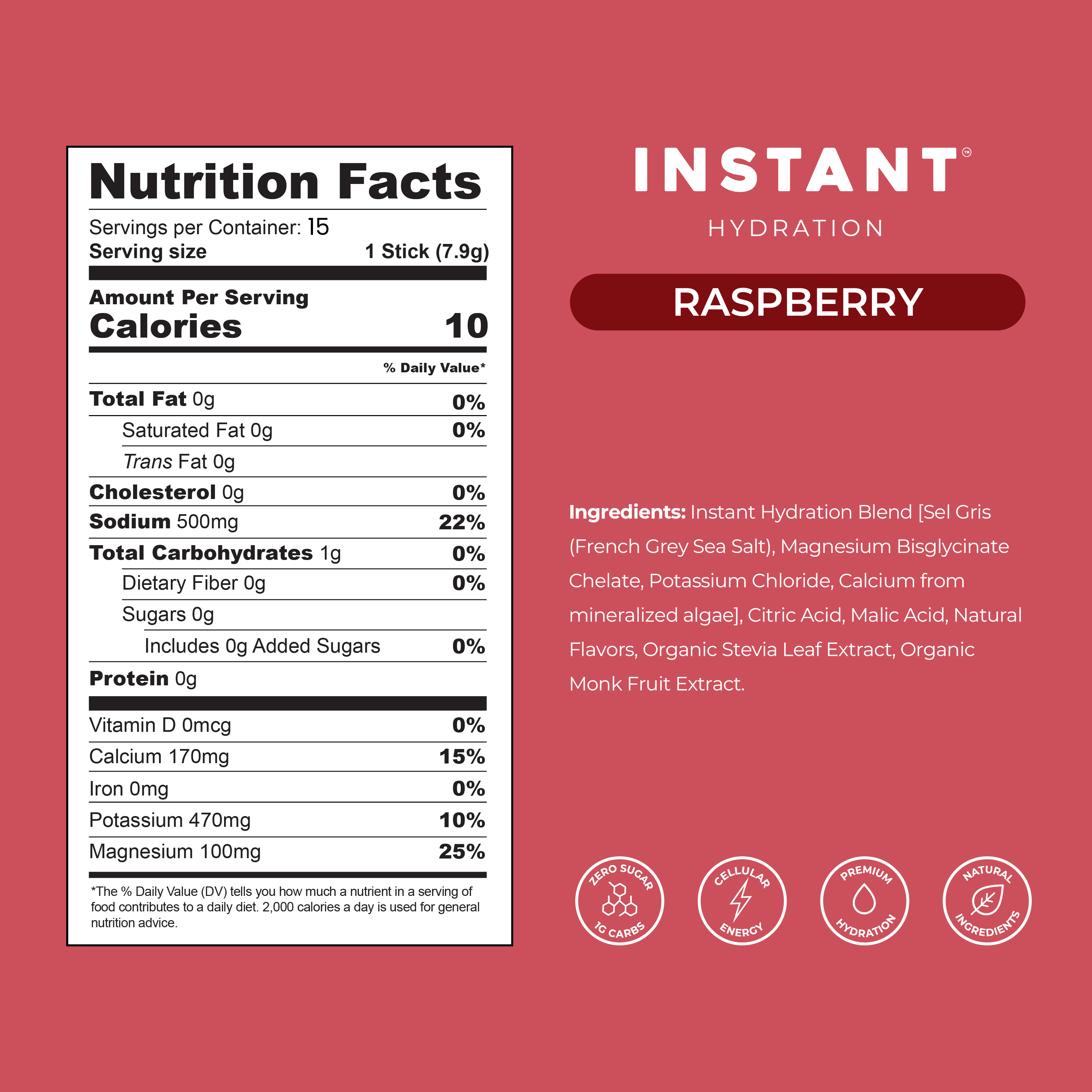 Premium Electrolyte Mix: Raspberry 15ct