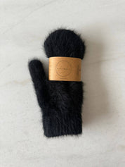 FLUFFY ANGORA MITTENS - neutral