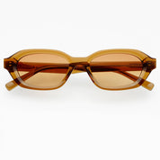 Tokyo Acetate Unisex Rectangular Sunglasses Crystal Brown