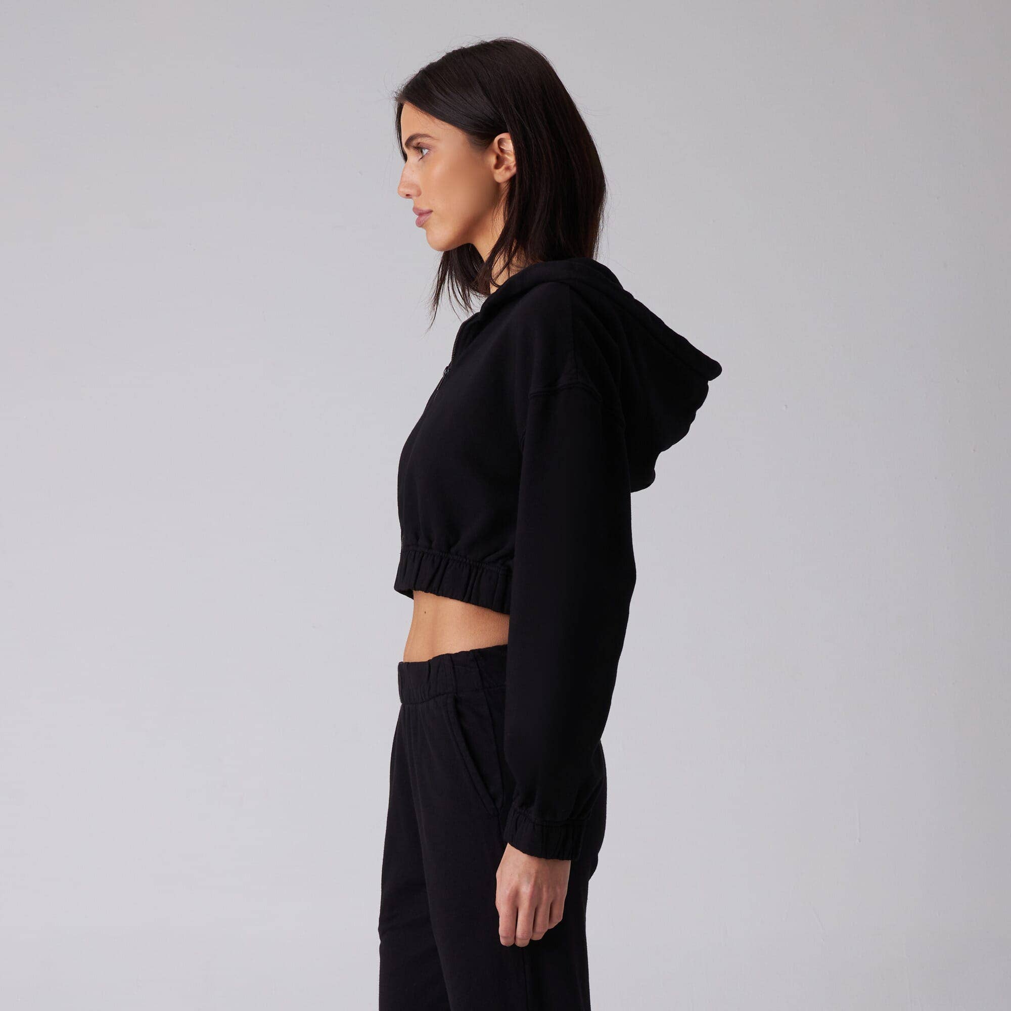 Zip Crop Sweatshirt