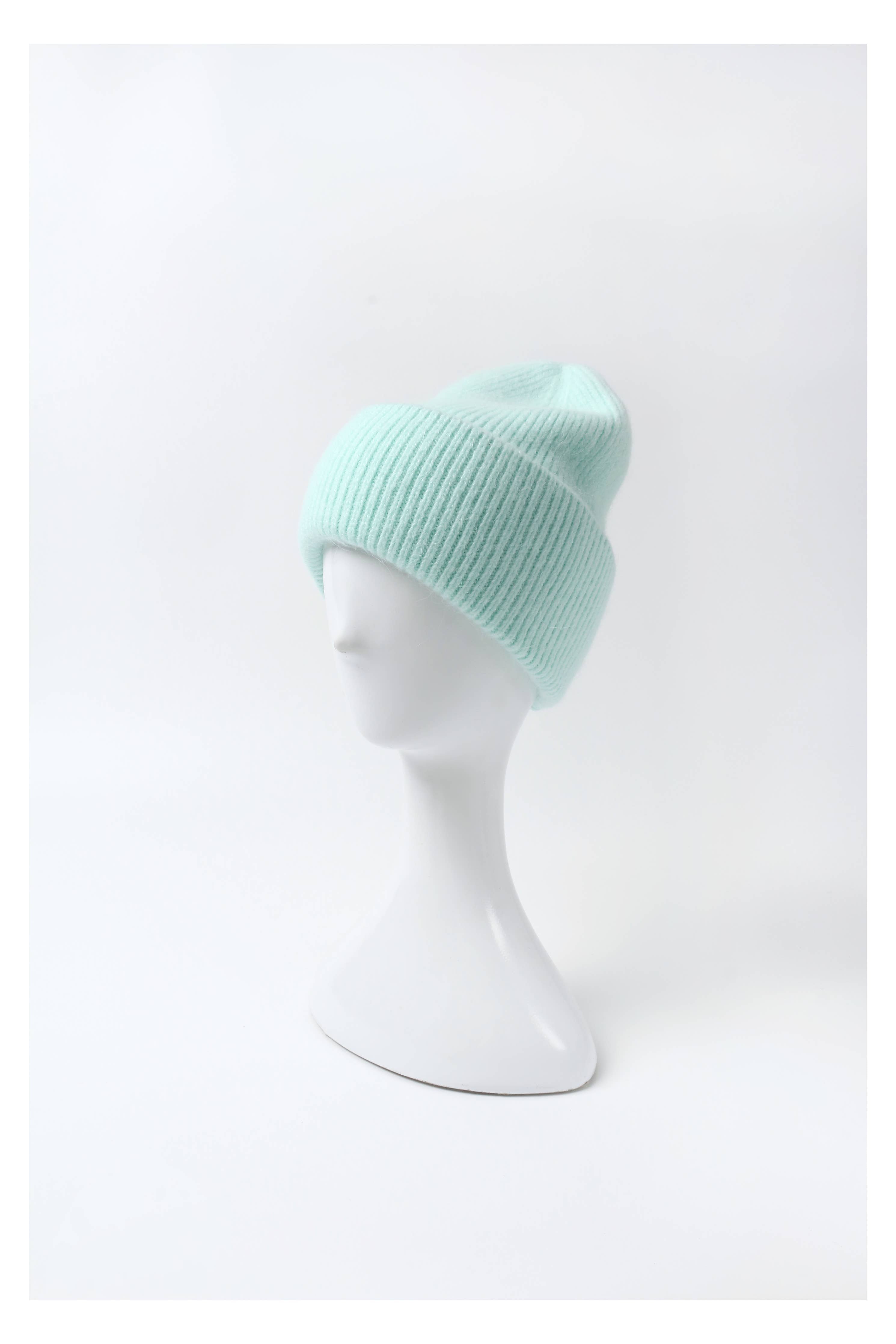 Angora Beanie Hat - Mint