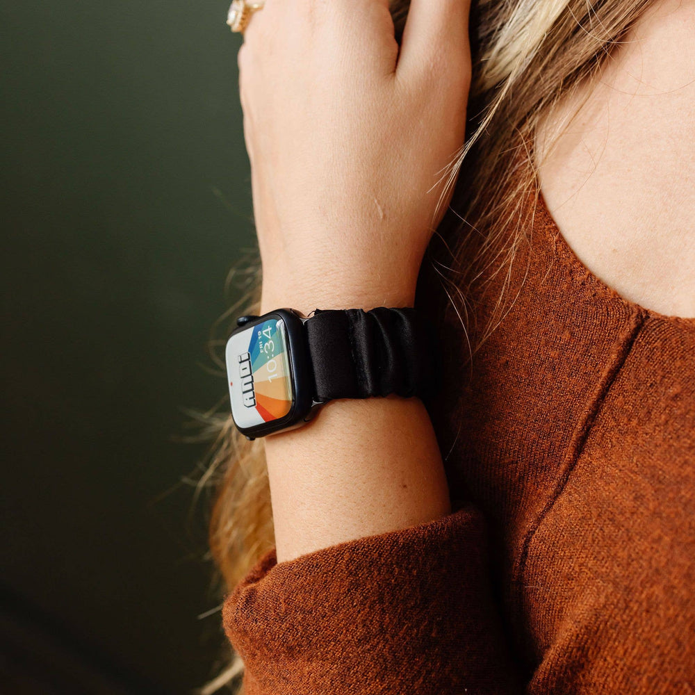 Onyx Luxe Scrunchie Band Compatible with Apple Watch