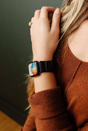 Onyx Luxe Scrunchie Band Compatible with Apple Watch