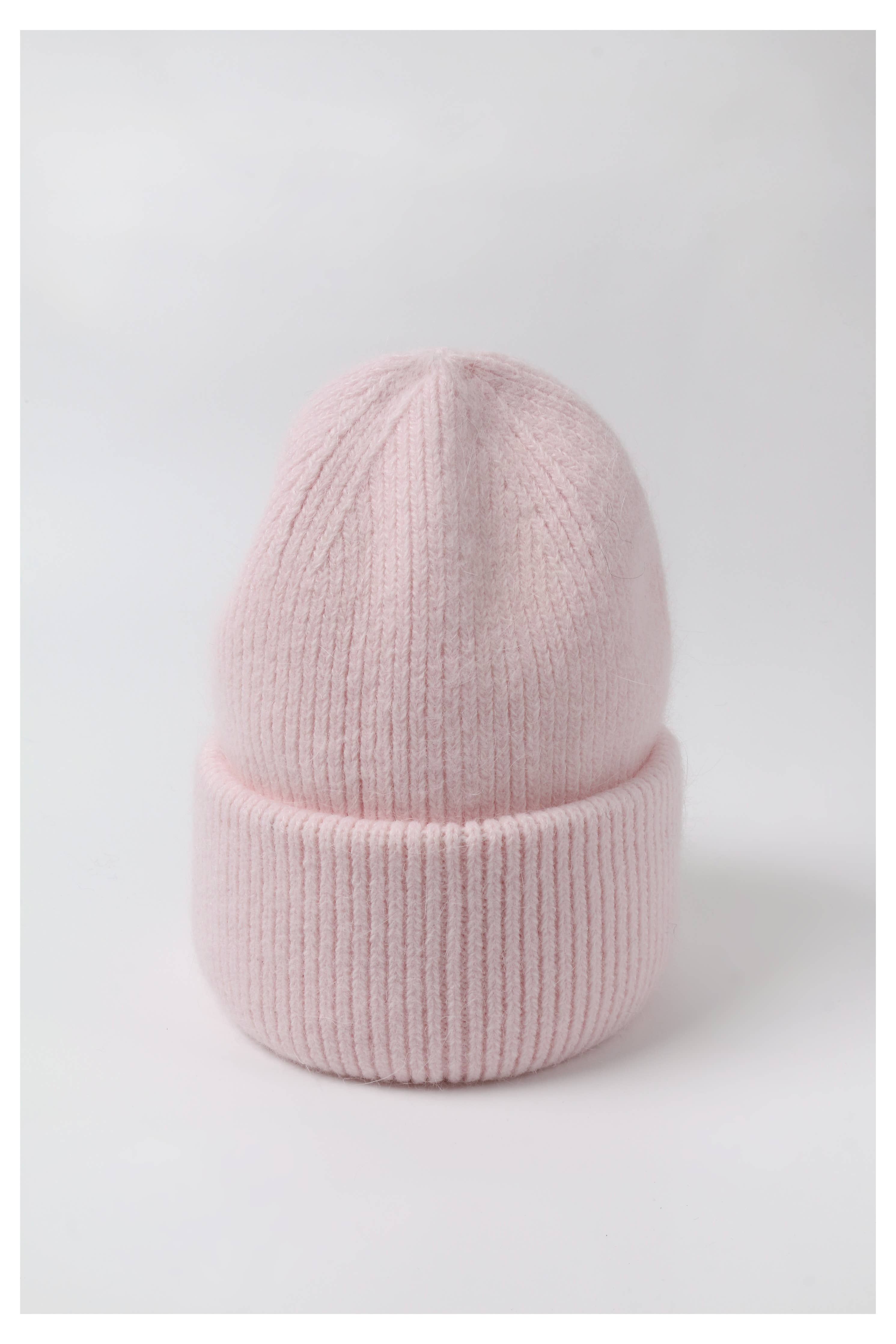 Angora Beanie Hat - Pink