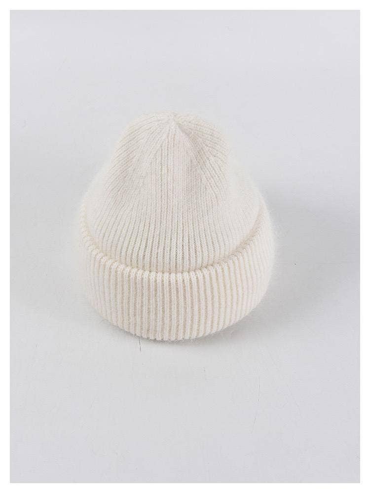 Angora Beanie Hat - Ivory